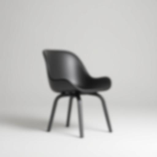 Sedia di design minimalista in ferro verniciato nero